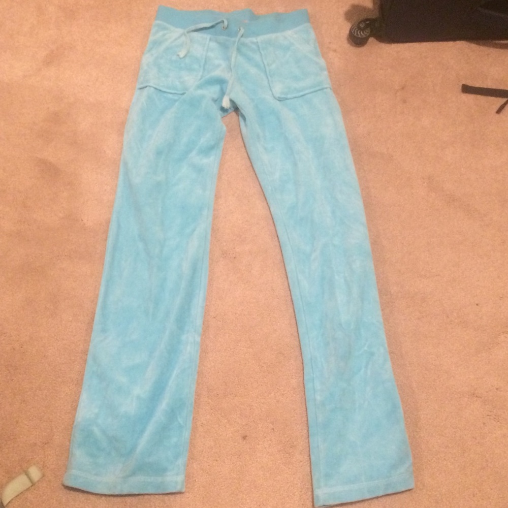 Juicy Couture Light Blue Velour Pants with Pockets